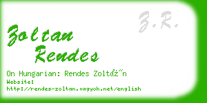 zoltan rendes business card